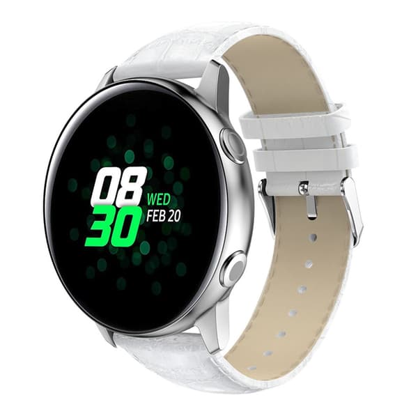 Læderrem Krokodille Samsung Galaxy Watch Active Hvid