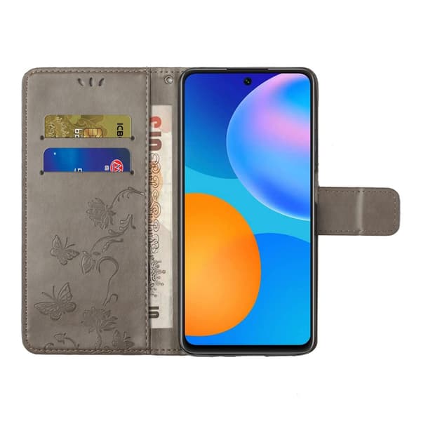 Læderetui Sommerfugle Samsung Galaxy S21 Grå