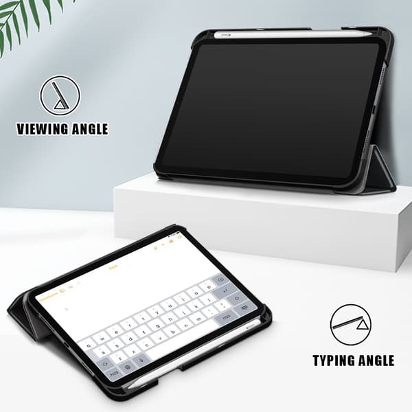 iPad Mini 7. generation (2024) Etui Tri-Fold Med Pencil-holder Sort