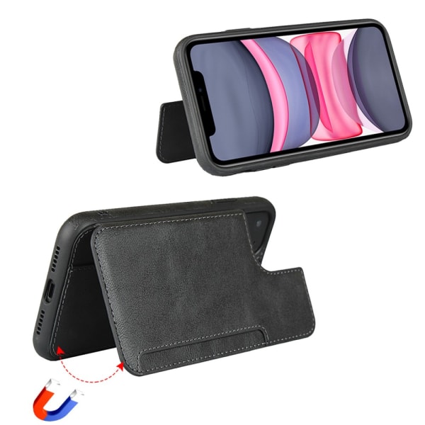 Kotelo piilotetulla lompakolla iPhone 11 Musta