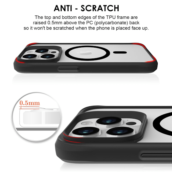 Magnetisk MagSafe Skal iPhone 16 Pro Max Sort