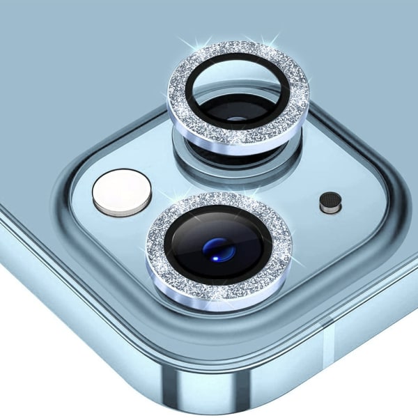 Hat Prince Glitter Lens Cover iPhone 14/14 Plus Himmelblå