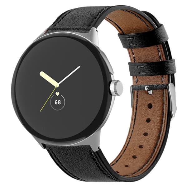 Äkta Läderarmband Google Pixel Watch 3 41mm Svart