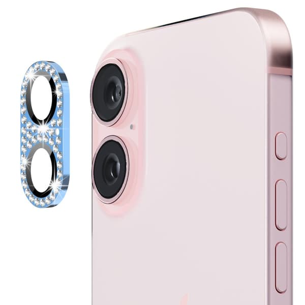 Hat Prince Glitter Kamerasuoja iPhone 16 Sininen