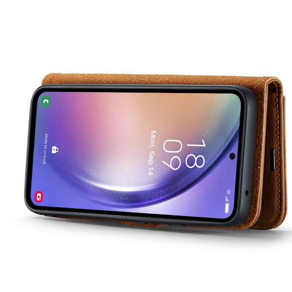 DG.MING 2-in-1 Magnet Wallet Samsung Galaxy A54 Cognac