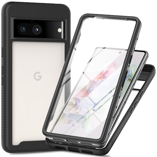 360 Full Cover Edge Case Google Pixel 7a Svart