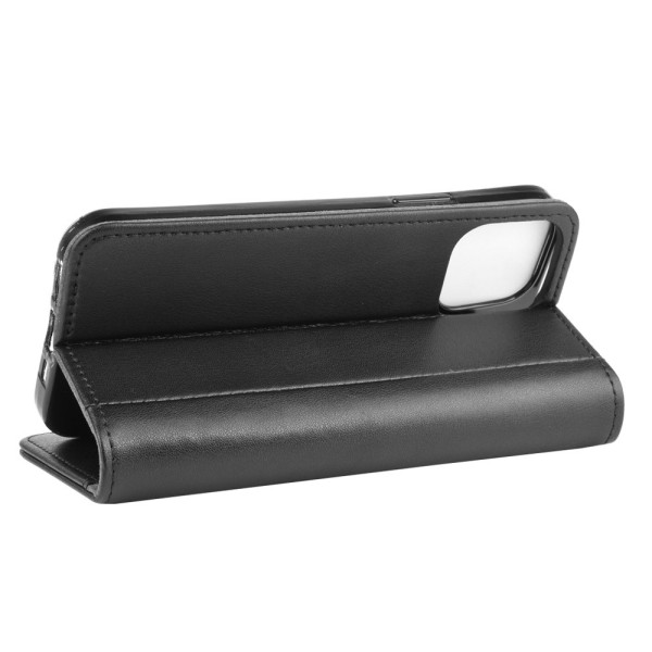 Ægte læder etui iPhone 12 Pro Max Sort