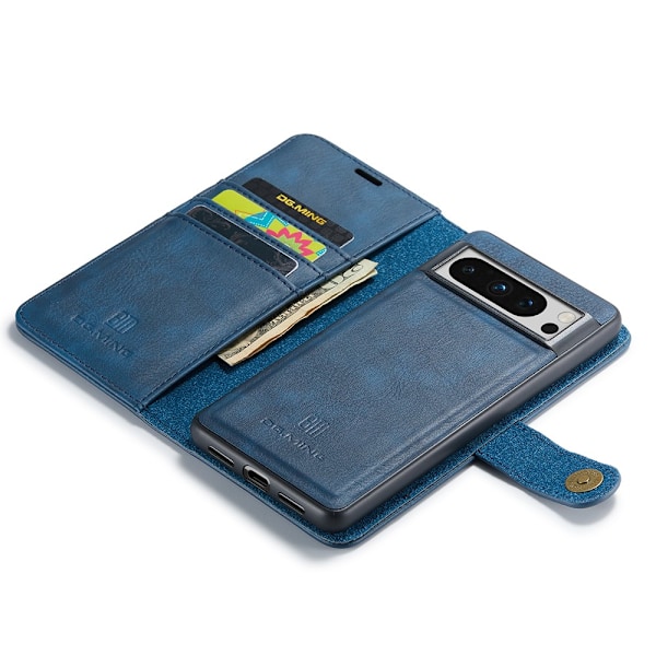 DG.MING 2-in-1 Magnet Plånbok Google Pixel 8 Pro Sininen