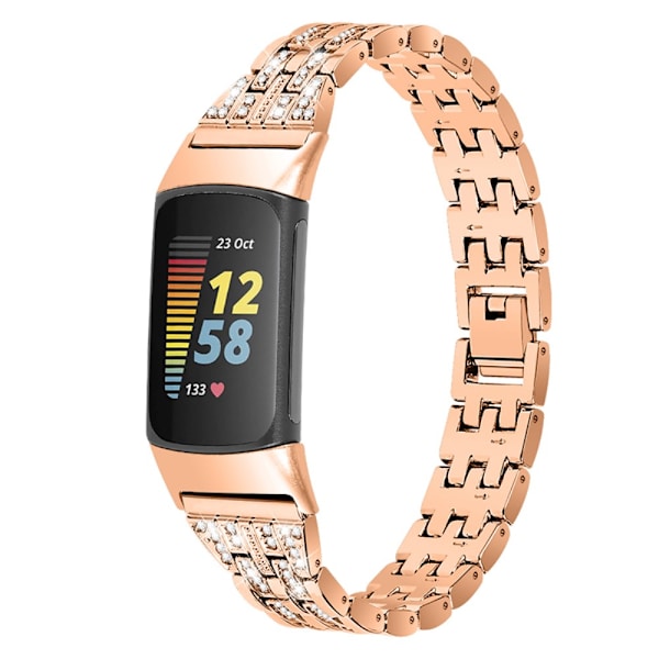 Kaksinkertainen rannekoru Fitbit Charge 5:lle, ruusukulta