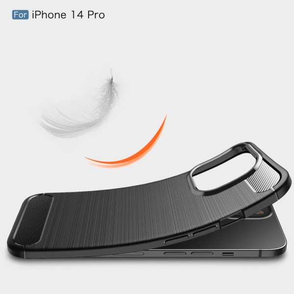 Carbon Shockproof TPU Case iPhone 14 Pro Black