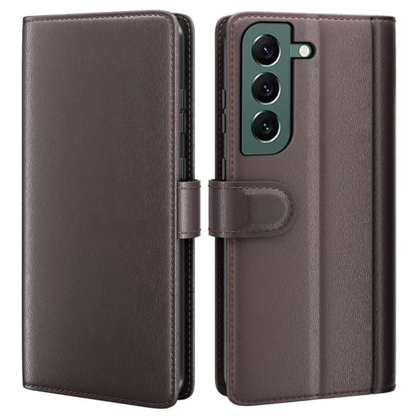 Ægte lædercover Samsung Galaxy S23 Plus Brun