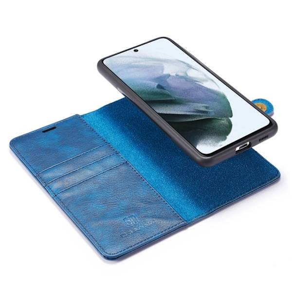 DG.MING 2-in-1 Magnet Plånboksfodral Samsung Galaxy S21 FE Sininen