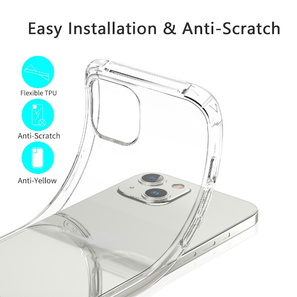 Kestävä TPU-kuori iPhone 13 Prolle, läpinäkyvä