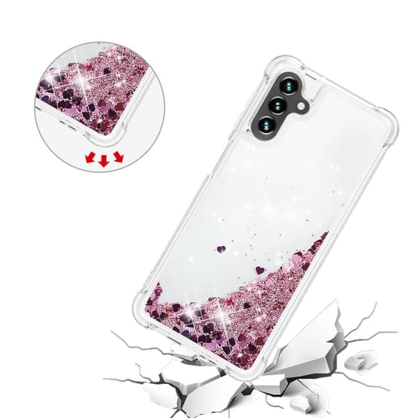 Glitter Bling TPU Skal Samsung Galaxy A13 Roséguld
