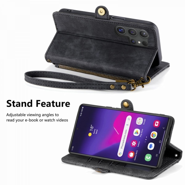 Lynlås Pung Etui Samsung Galaxy S24 Ultra Sort