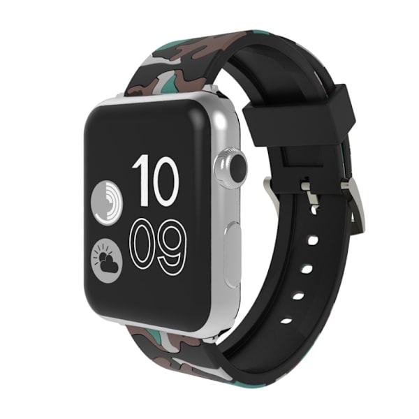 Silikonarmband Apple Watch 42/44/45 mm Kamouflage Grå