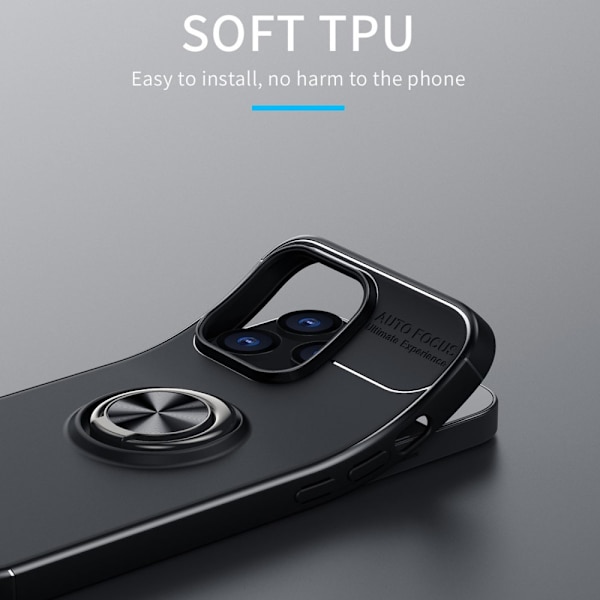 Etui med Ringholder til iPhone 14 Pro Max Sort