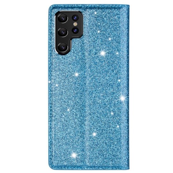 Glitter lompakkokotelo Samsung Galaxy S22 Ultra Blue