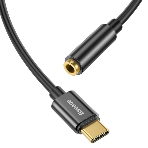 Baseus L54 Adapter USB-C til AUX 3,5 mm Sort