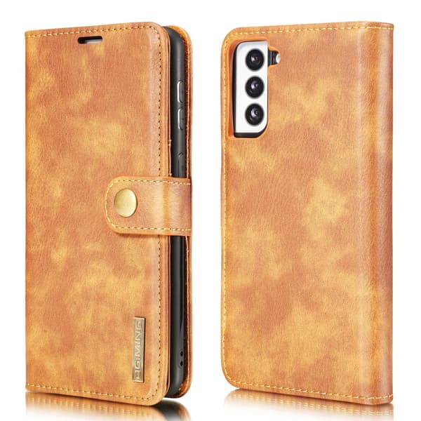 DG.MING 2-i-1 Magnetplånbok Samsung Galaxy S21 Plus Cognac