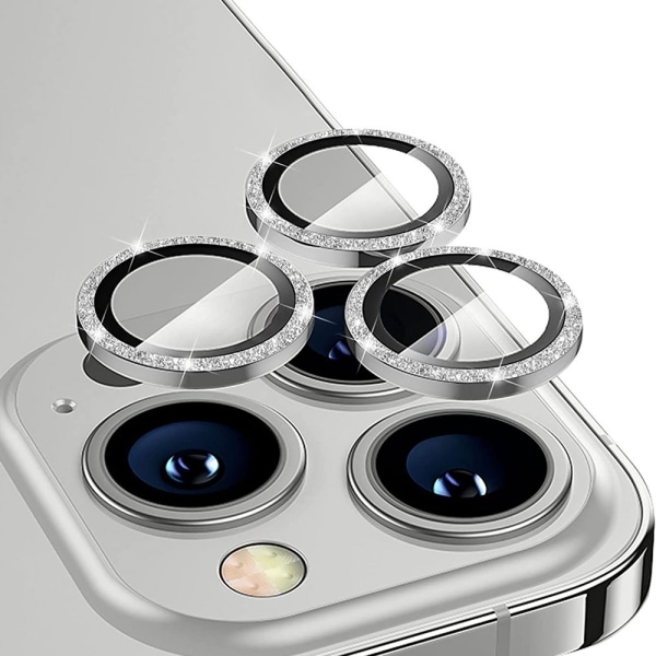 Hat Prince Glitter Lens Cover iPhone 15 Pro/15 Pro Max Sølv
