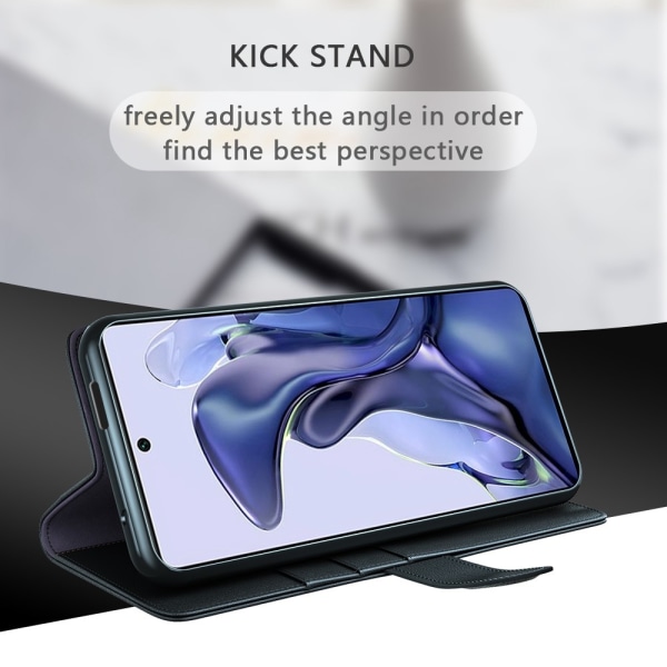 Ægte læderetui Xiaomi 11T/11T Pro Sort