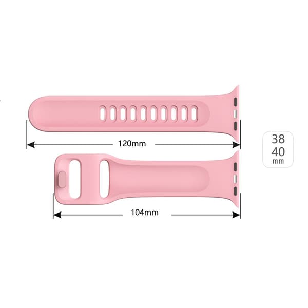 Silikonearmbånd til Apple Watch 38/40/41 mm Rosa