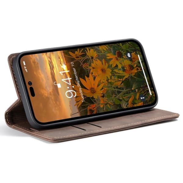 CaseMe Slim Plånboksfodral iPhone 14 Pro Max Brun
