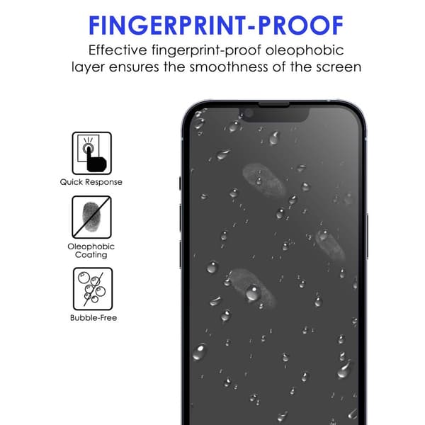 Kattava karkaistu lasinen näytönsuoja iPhone 14 musta