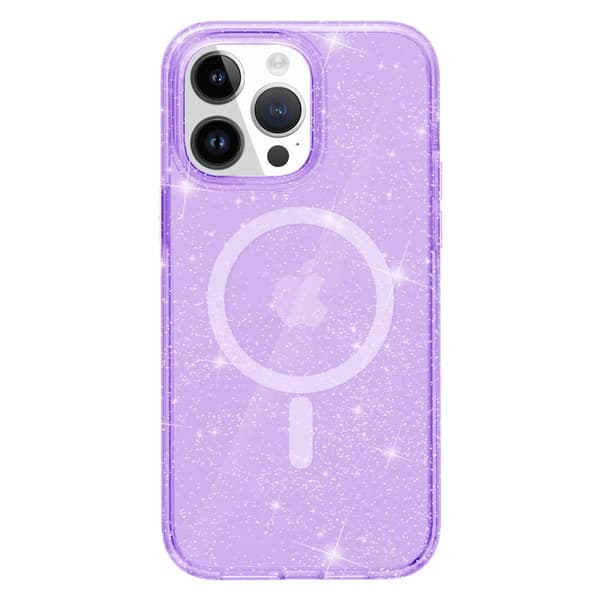 Glitter MagSafe Skal iPhone 15 Pro Max Transparent Lila