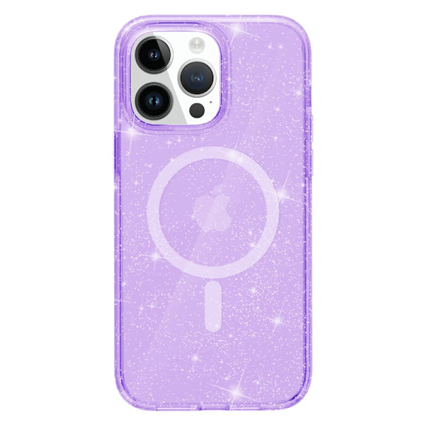 Glitter MagSafe Skal iPhone 15 Pro Max Transparent Lilla