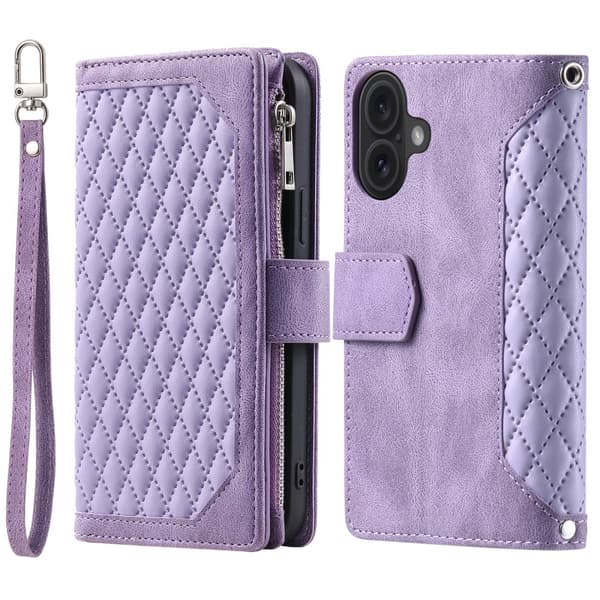 iPhone 16 Pungetui Polstret Lilla