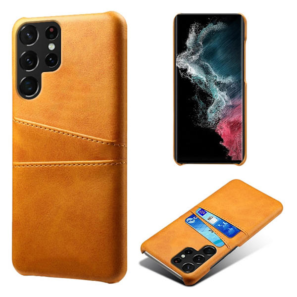 Læderskal Kortlomme Samsung Galaxy S23 Ultra Cognac