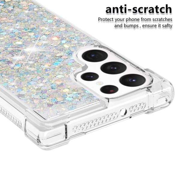 Glitter Bling TPU Cover Samsung Galaxy S23 Ultra Sølv