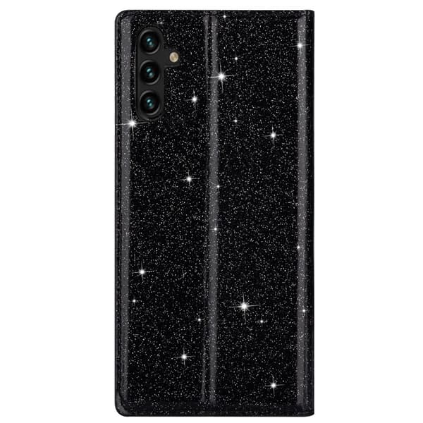 Kimalteleva lompakkokotelo Samsung Galaxy A14 Musta