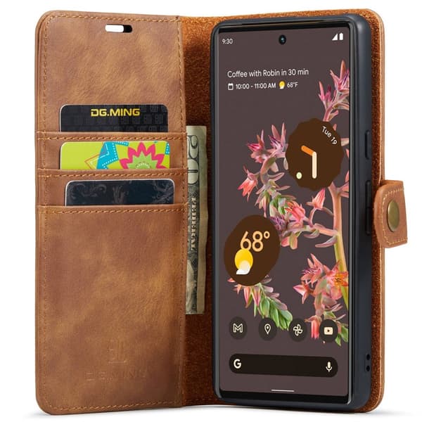 DG.MING 2-i-1 Magnetiskt Plånboksfodral Google Pixel 7 Cognac