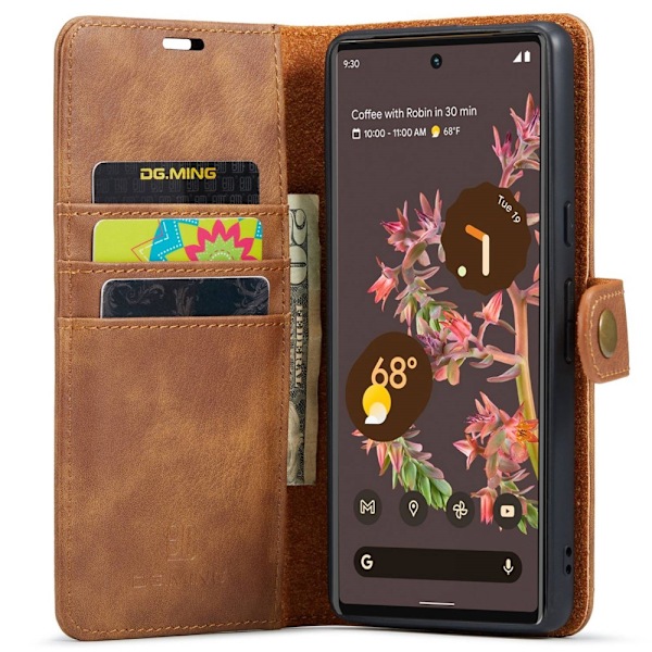 DG.MING 2-in-1 Magnet Plånbok Google Pixel 7 Cognac