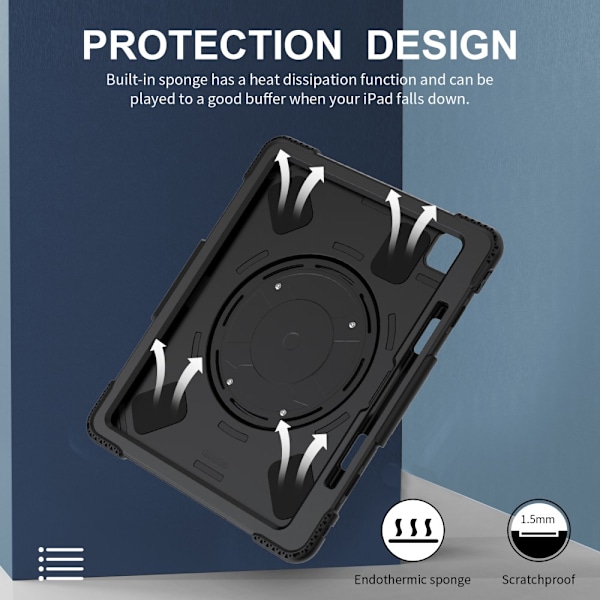 iPad Pro 13 7. generation (2024) Stødsikkert Hybridcover Sort