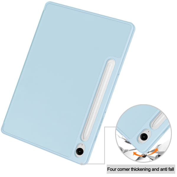 Samsung Galaxy Tab S10 FE Cover Tri-Fold Med Pen-holder Blå