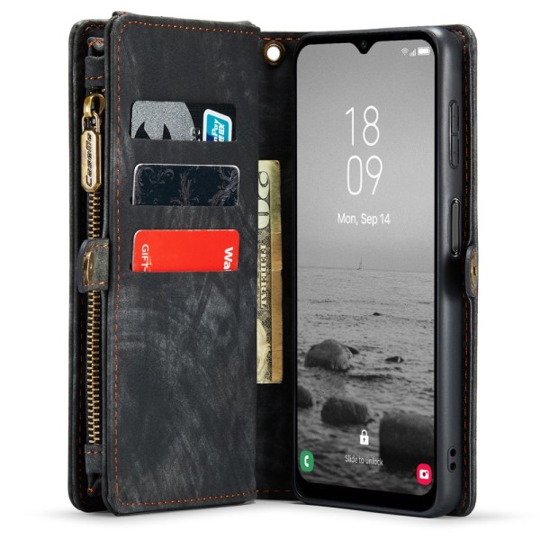 CaseMe Multi-Slot 2 i 1 Plånboksfodral Galaxy A34 Musta