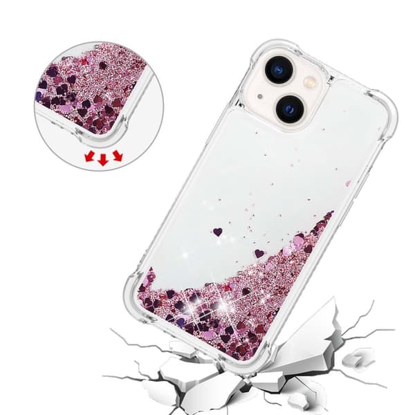 Glitter Bling TPU Skal iPhone 14 Plus Roséguld