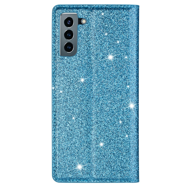 Glitter Plånboksfodral Samsung Galaxy S22 Blå