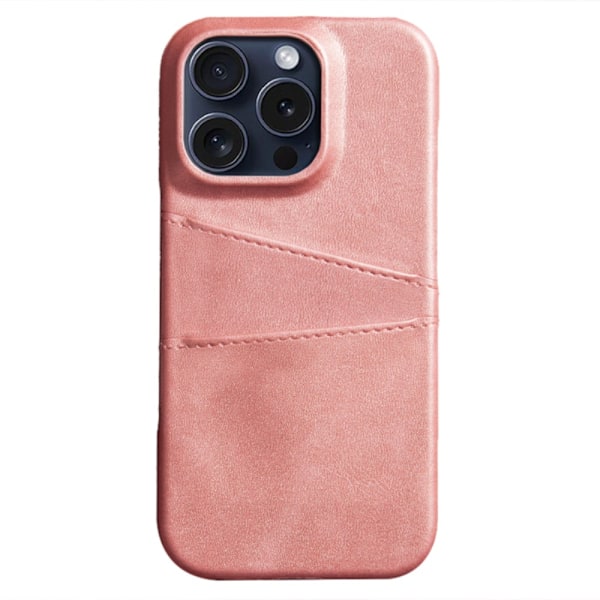 Læderskal med kortholder iPhone 16 Pro Max Rosa