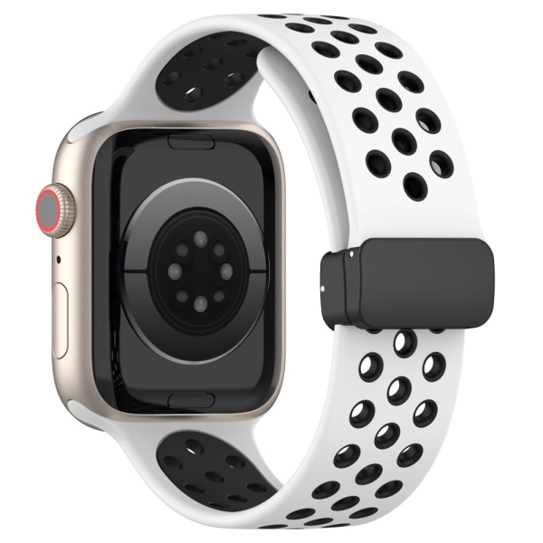 Silikoniranneke Urheilu Apple Watch 38/40/41 mm Valkoinen/Musta