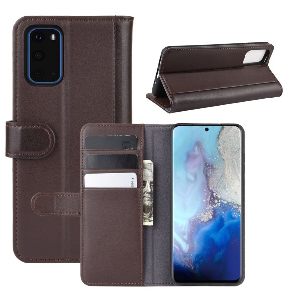 Ægte læder etui Samsung Galaxy S20 Brun