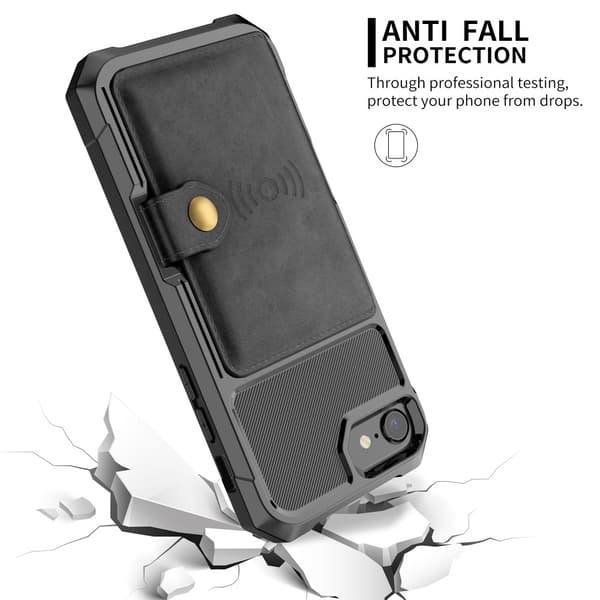 Monikäyttöinen lompakkokotelo iPhone 7/8/SE musta