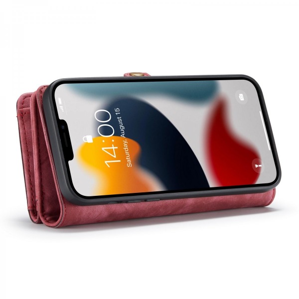 CaseMe Multi-Slot 2 i 1 Wallet Case iPhone 13 Pro Max Rød