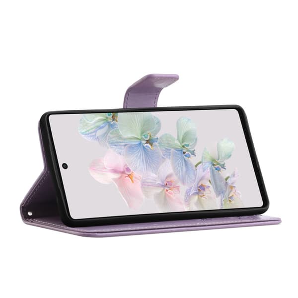 Læderetui Sommerfugle Google Pixel 7a Lilla