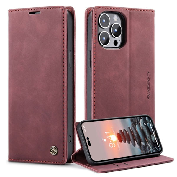 CaseMe Slim Lompakkokotelo iPhone 14 Pro Punainen