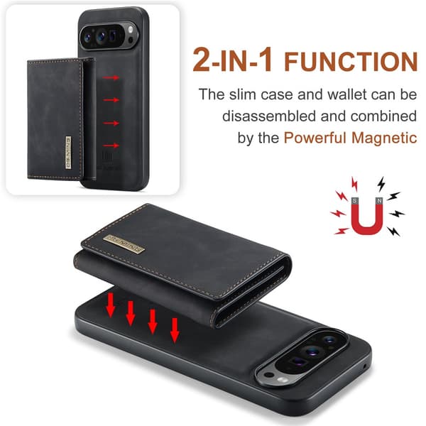 DG.MING Magnetisk Kort Slot Case Google Pixel 10 Pro XL Sort